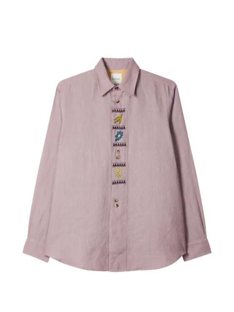 embroidered linen shirt by PAUL SMITH