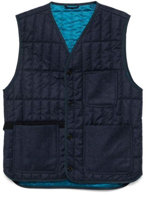 flannel quilted gilet by PAUL SMITH