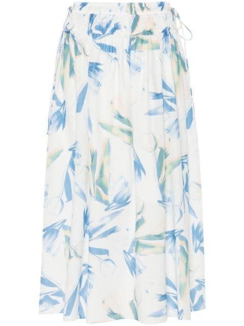 floral-print flared midi skirt by PAUL SMITH