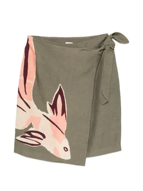 graphic-print wrap mini skirt by PAUL SMITH