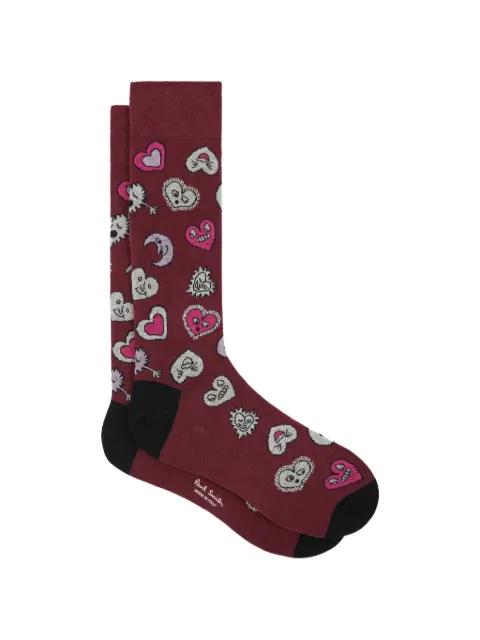 heart moon-print socks by PAUL SMITH