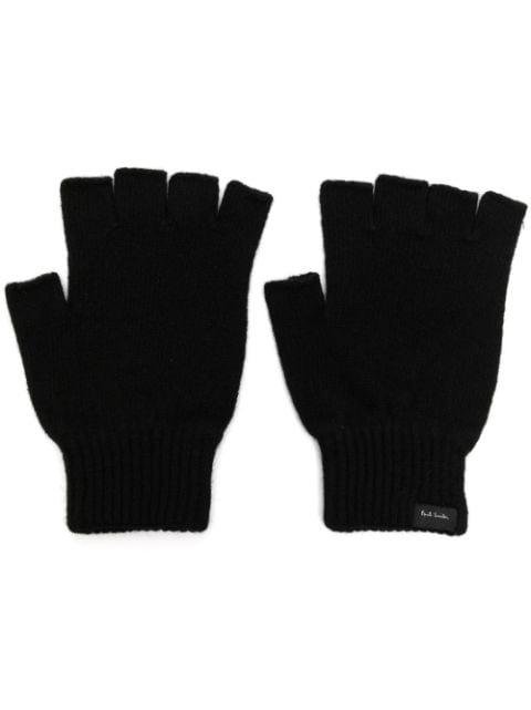 knitted cashmere fingerless gloves by PAUL SMITH