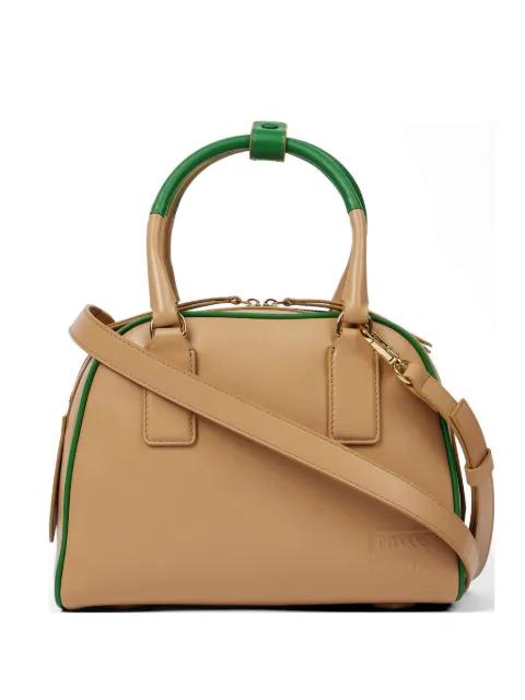 leather contrasting-trim top-handle bag by PAUL SMITH