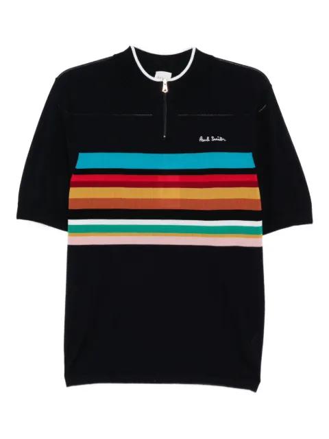 logo-embroidered striped top by PAUL SMITH