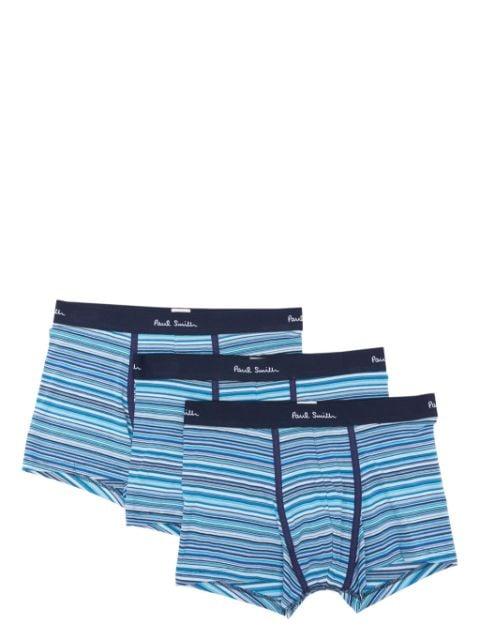 logo-waistband striped briefs (set of three) by PAUL SMITH