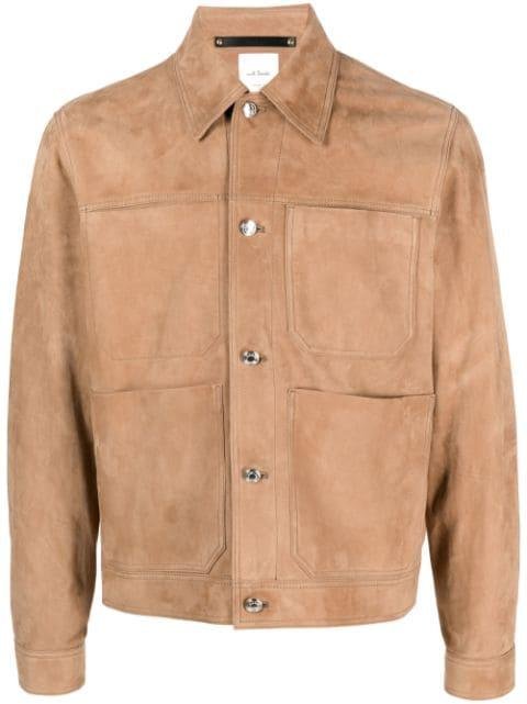 long-sleeve suede shirt jacket by PAUL SMITH