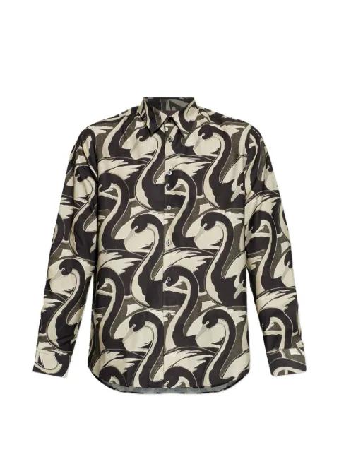 long-sleeve swan-print shirt by PAUL SMITH