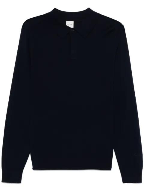 merino-wool longsleeved polo shirt by PAUL SMITH