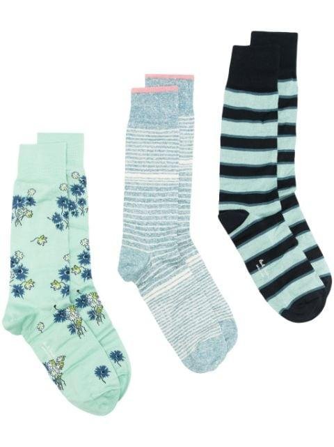 mix-pattern ankle socks (pack of three) by PAUL SMITH