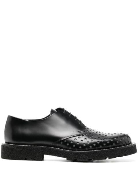 perforated-detail leather derby shoes by PAUL SMITH