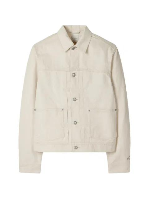 pleated-detail denim jacket by PAUL SMITH