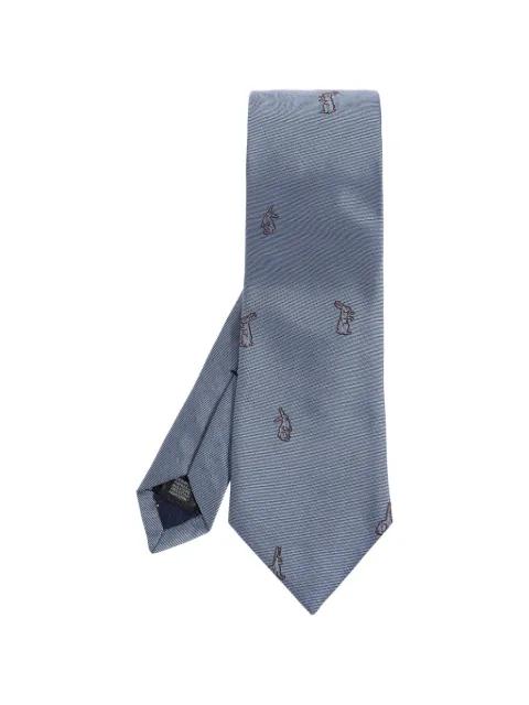 rabbit-embroidered silk tie by PAUL SMITH