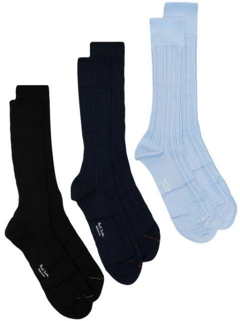 ribbed ankle socks (pack of three) by PAUL SMITH