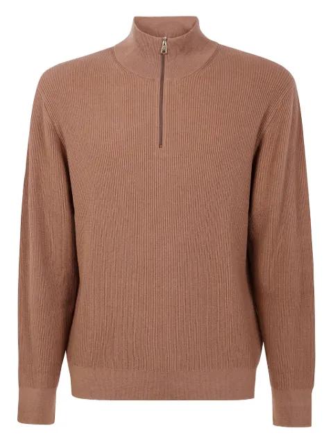 ribbed zip-neck sweater by PAUL SMITH