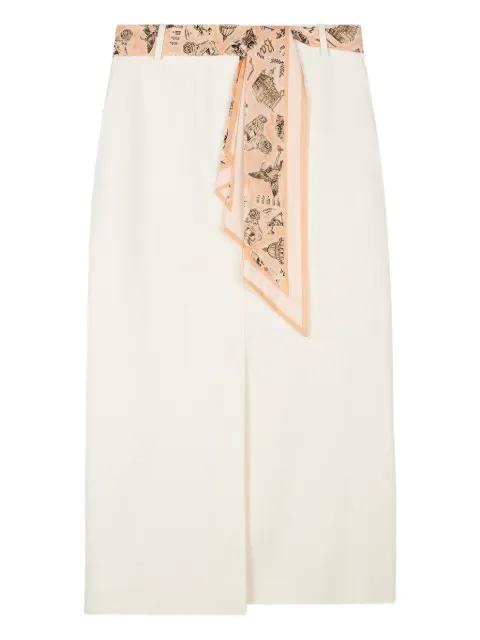 scarf-belt midi skirt by PAUL SMITH