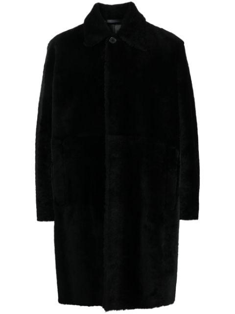 single-breasted leather coat by PAUL SMITH