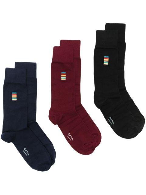 stripe-detail ankle socks (pack of three) by PAUL SMITH