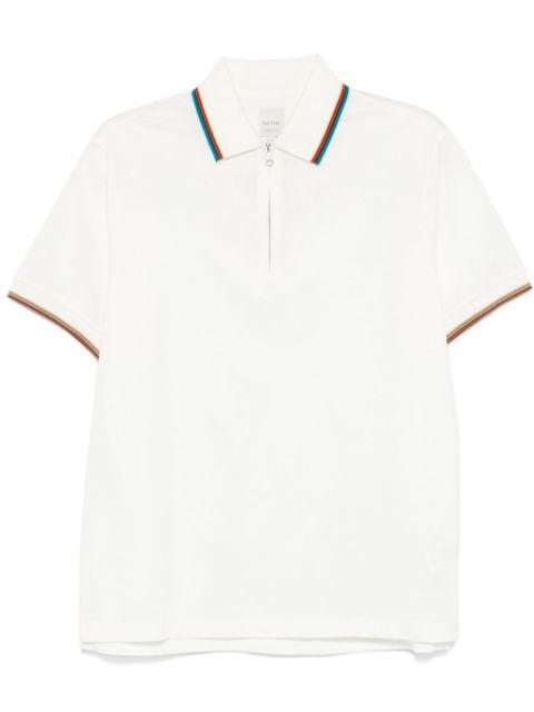 stripe-trim cotton polo shirt by PAUL SMITH