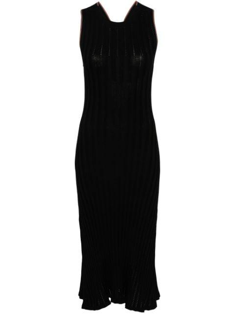 stripe-trim ribbed maxi dress by PAUL SMITH
