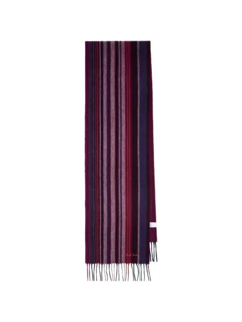 striped fringed wool scarf by PAUL SMITH