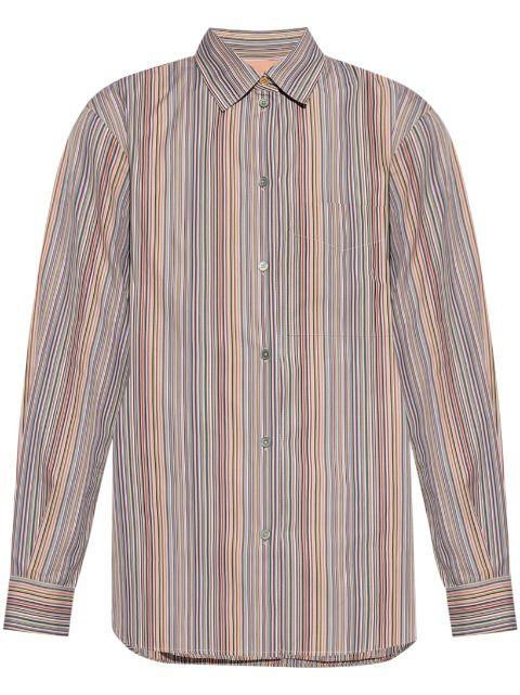 striped long-sleeved cotton shirt by PAUL SMITH