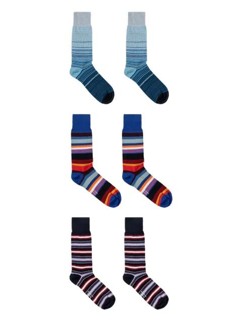 striped-pattern socks set (set of three) by PAUL SMITH