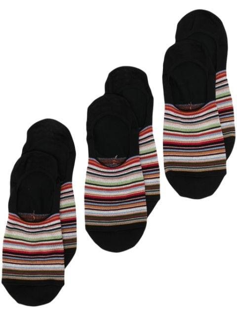 striped short socks (pack of three) by PAUL SMITH