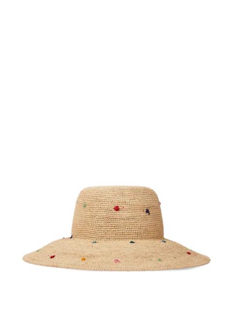 swirled polka dot raffia hat by PAUL SMITH