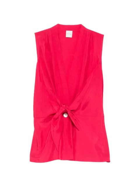 tie-waist silk top by PAUL SMITH