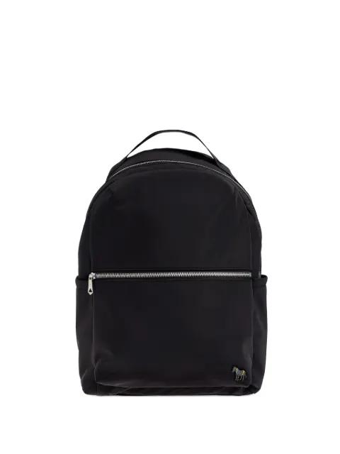 zebra-motif zip-up backpack by PAUL SMITH