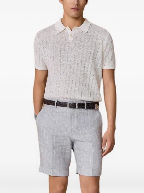pinstripe-print turn-up polo shirt by PAUL TAYLOR