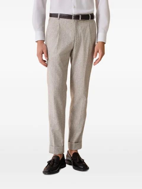 pleated turned-up tapered trousers by PAUL TAYLOR