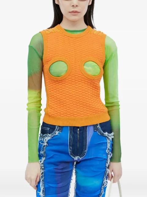 cut-out waffle-knit top by PAULA CANOVAS DEL VAS