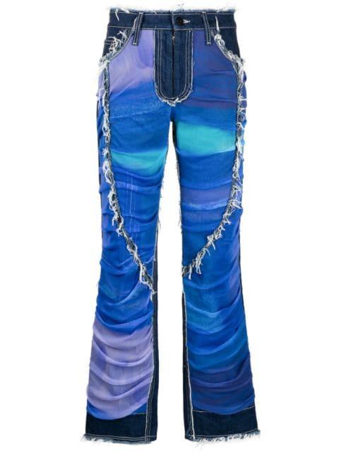 tulle-panels straight-leg jeans by PAULA CANOVAS DEL VAS