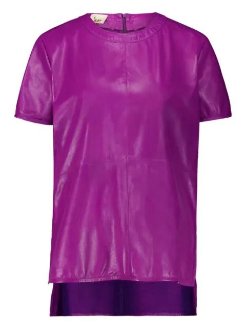 Paloma leather short-sleeve T-shirt by PAULA