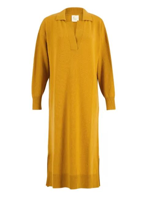 V-neck long-sleeve midi dress by PAULA