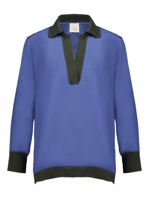 contrasting-collar blouse by PAULA