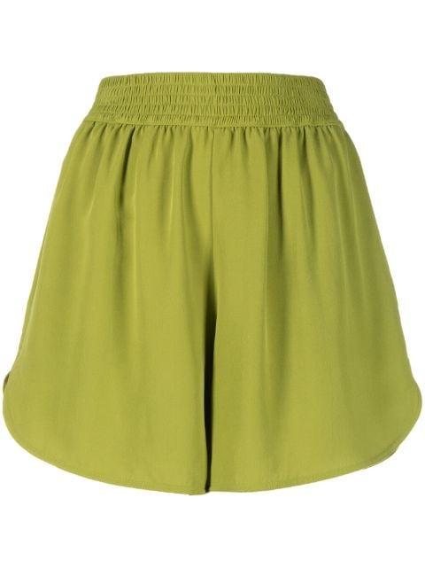 elasticated-waist silk short shorts by PAULA