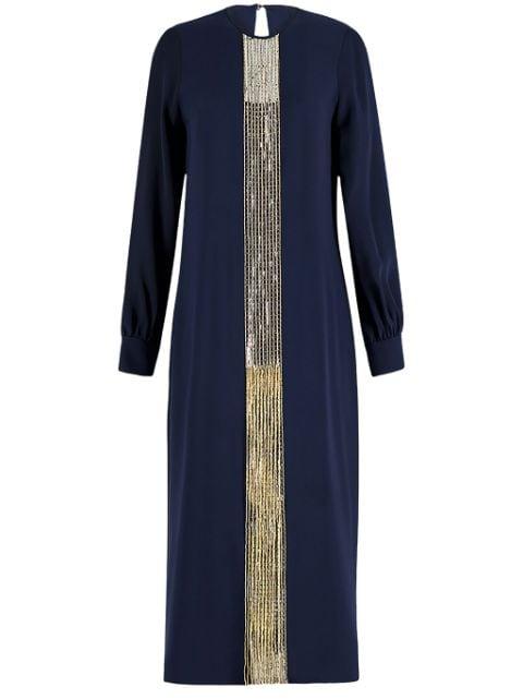 embroidered silk midi dress by PAULA