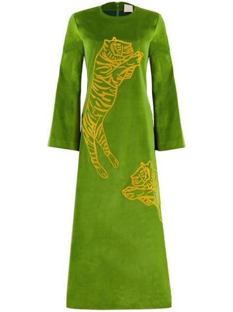embroidered velvet dress by PAULA