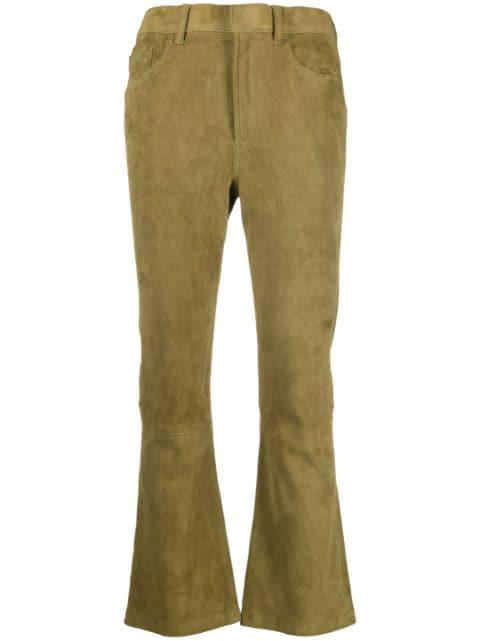 flared suede trousers by PAULA