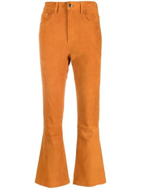 flared suede trousers by PAULA