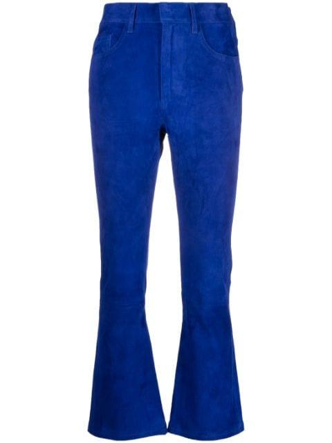 flared suede trousers by PAULA
