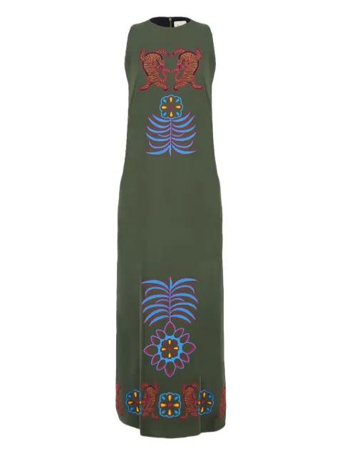 floral-embroidery maxi dress by PAULA