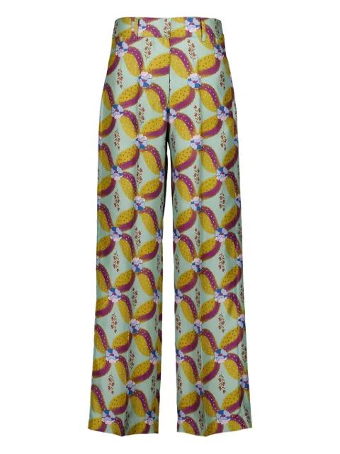 floral-print pleated trousers by PAULA