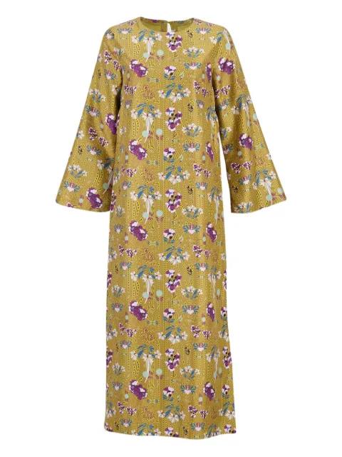 floral-print silk dress by PAULA