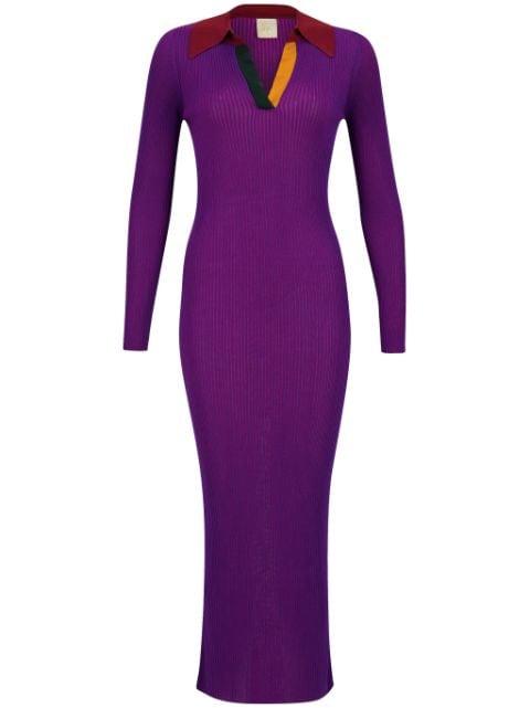 long-sleeve knitted maxi dress by PAULA