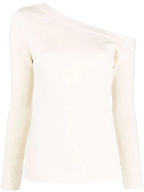 one-shoulder cashmere jumper by PAULA