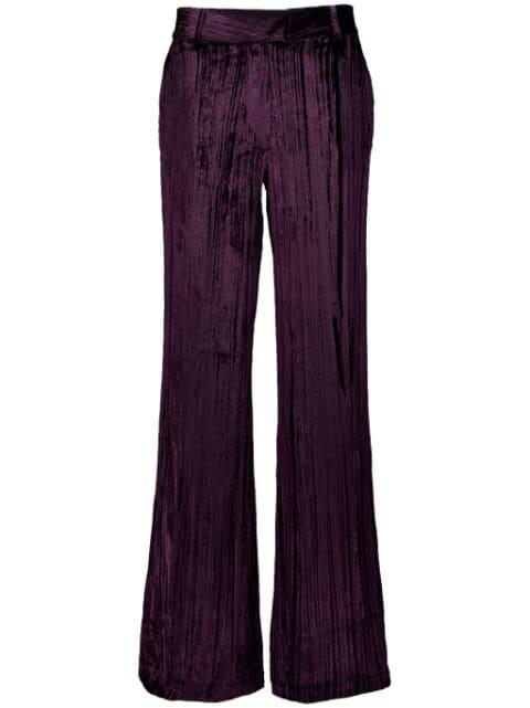 plissé velvet trousers by PAULA