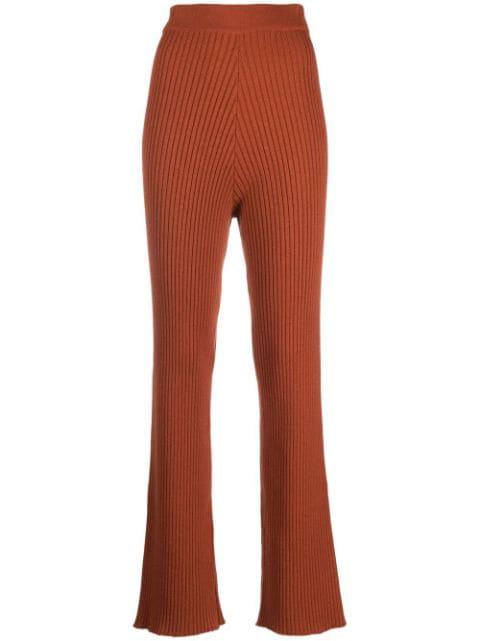 ribbed-knit flared trousers by PAULA